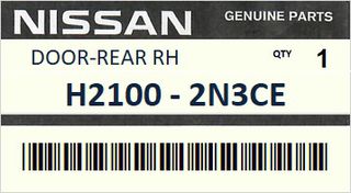 Πόρτα πίσω δεξιά NISSAN ALMERA N15 1998-2000 #H21002N3CE