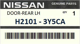 Πόρτα πίσω αριστερή NISSAN MAXIMA CA33 2000-2006 #H21013Y5CA