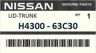 Πορτ-μπαγκαζ NISSAN SUNNY N14 4ΠΟΡΤΟ 1990-1995 #H430063C30