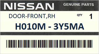 Πόρτα εμπρός αριστερή NISSAN MAXIMA CA33 2000-2006 #H010M3Y5MA