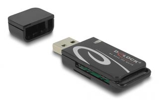 DELOCK card reader 91602 για SD & micro SD, USB, 480Mbps, μαύρο-thumb-1