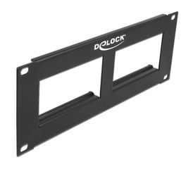 DELOCK patch panel Easy 45 81379, 10", 2U, 90.5x45.2mm x2, μαύρο
