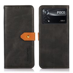 Θήκη Xiaomi Poco X4 Pro 5G KHAZNEH Leather Wallet Golden Clasp με βάση στήριξης, υποδοχές καρτών και μαγνητικό κούμπωμα μαύρο