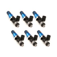Injector Dynamics ID2000, for SC300 / 2JZ-GE (non-turbo) applications. 11mm (blue) adapter tops. Denso lower cushions. Set of 6. 2000.60.11.D.6