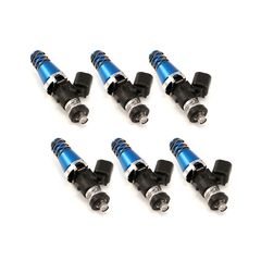 Injector Dynamics ID2000, for Supra Turbo 87-92 / 7M-GTE applications. 11mm (blue) adaptor top. Denso lower cushion. Set of 6. 2000.60.11.D.6