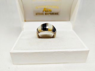 Ασημένιο 925 δαχτυλίδι με πέτρα μαύρου όνυχα και Mother of Pearl Α9016 ΤΙΜΗ 35 ΕΥΡΩ