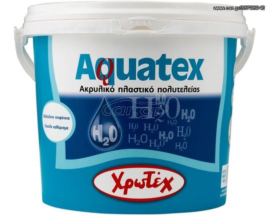 AQUATEX  Ακρυλικό Πλαστικό Πολυτελείας Λευκό 9Lt ΧΡΩΤΕΧ