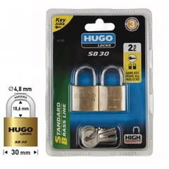 Λουκέτα Σετ 2 Τεμαχίων  με Ένα Κλειδί  KEY ALIKE HUGO SB30 60285