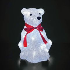 Διακοσμητικό 3D ακρυλική αρκούδα με 30 LED ψυχρό χρώμα φωτός IP44 22,5x22x30cm