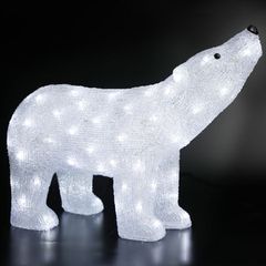 Διακοσμητική ακρυλική αρκούδα με 120 LED με ψυχρό χρώμα φωτός IP44 & διάσταση 55x17,5xh37,5cm