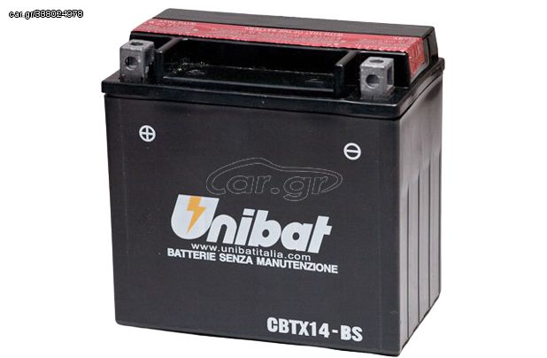 ΜΠΑΤΑΡΙΑ ΚΛΕΙΣΤΟΥ ΤΥΠΟΥ UNIBAT CBTX14-BS (YTX14-BS)