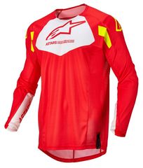 Μπλούζα Off Road-MX-Motocross Alpinestars Techstar Factory Red Fluo-White-Yellow Fluo XXLARGE