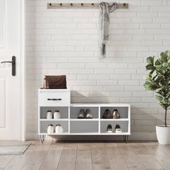Παπουτσοθήκη Λευκή 102x36x60 εκ. από Επεξεργασμένο Ξύλο 831364