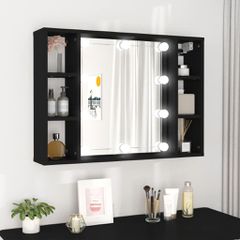 Έπιπλο Καθρέπτη με LED Μαύρο 76 x 15 x 55 εκ. 808856