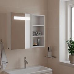 Καθρέφτης Μπάνιου με Ντουλάπι & LED Λευκό 60 x 13 x 52 εκ. 357969