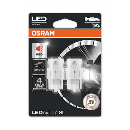 Λάμπες Osram W21W 12V 1.4W LEDriving SL Red 7505DRP-02B