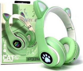 Cat P33M Ασύρματα/Ενσύρματα Over Ear Παιδικά Ακουστικά με 10 ώρες Λειτουργίας Olive Green