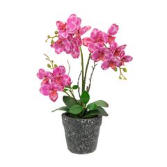 Artekko Orchid Τεχνητή Πλαστική Ροζ Ορχιδέα σε Γλάστρα (26x12x46)cm Artekko 420024-AB