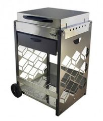 Ψησταριά Κάρβουνου Μεταλλική Ανοξείδωτη 55x50 με Ρόδες - Pitsilos