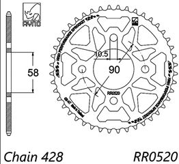 σετ αλυσιδογραναζα RYNO HN-179 HONDA CBR 125 11-17