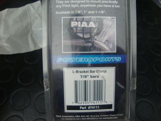 PIAA-Bracket Bar Clamp 7/8" bars  Available in 7/8", 1" and 1-1/8".