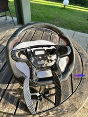 ***FORD RAPTOR 2023 ORIGINAL CARBON FIBER ΤΙΜΟΝΙ NAPPA PERFORATED ΔΕΡΜΑ CARBON PADDLES **ΕΤΟΙΜΟΠΑΡΑΔΟΤΟ**-thumb-1