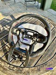 ***FORD RAPTOR 2023 ORIGINAL CARBON FIBER ΤΙΜΟΝΙ NAPPA PERFORATED ΔΕΡΜΑ CARBON PADDLES **ΕΤΟΙΜΟΠΑΡΑΔΟΤΟ**-thumb-2