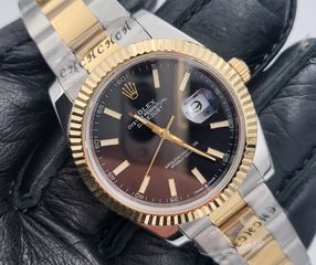 rolex 36mm μαύρο datejust χρυσό ατσάλι αντιγραφα replica