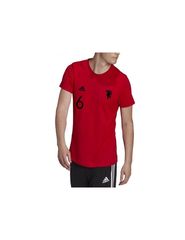 Adidas Manchester United Αθλητικό Ανδρικό T-shirt Scarlet Red με Στάμπα HS4908