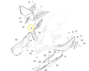 Καπάκι Πλαινό Δεξί Μέ Γρύλια Piaggio Liberty 50 iGet 4T 3V E5 ABS 2021-2022 RP8CD1100 1B0013470000C