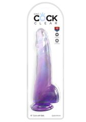 King Cock Clear King Cock Clear 10" with Balls - Purple