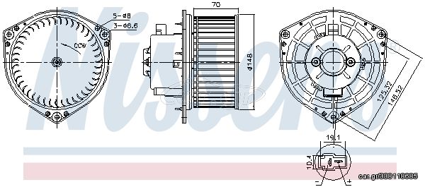 Ανεμιστήρας εσωτερικού χώρου CHEVROLET AVEO / KALOS; DAEWOO KALOS 1.2-1.5 09.02-