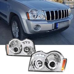 Sonar Μπροστινά Φανάρια Angel Eyes Led για Jeep Grand Cherokee 2005-2008 2τμχ EAUTOSHOP GR
