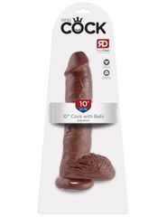 XXL Realistic King Cock 10 Inch Cock With Balls - Brown