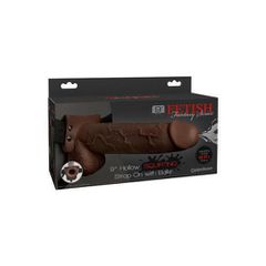 Ανδρικό Κούφιο Squirting Strap-On Fetish Fantasy με Όρχεις 19 cm Καφέ