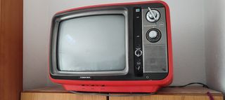 Vintage red television 