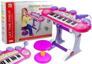 Organs Piano Microphone USB Ports Pink for little musican