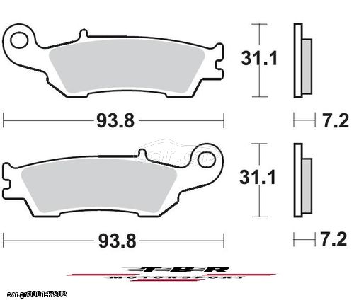 ΟΡΓΑΝΙΚΑ ΤΑΚΑΚΙΑ SP ORGANIC BRAKE PADS SP TBR929