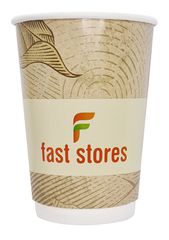 FAST STORES χάρτινα ποτήρια καφέ, 8oz, χωρίς καπάκι, 25τμχ