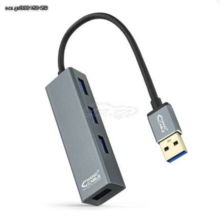 Car.gr - Hub USB 4 Θύρες NANOCABLE 10.16.4402 USB 3.0 Γκρι