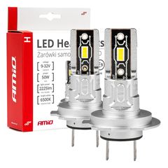 ΛΑΜΠΕΣ LED H7 H-SERIES 12>24V 50W 6500K 2225lm +200% CSP LED  AMiO - 2 TEM.