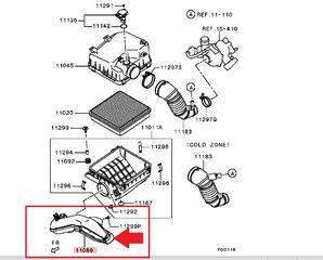 MITSUBISHI L200 2006-2012 KB4T 4WD 4D56 ΚΟΛΑΡΟ ΕΙΣΑΓΩΓΗΣ ΑΕΡΑ ΑΕΡΑ 1505A131-thumb-1