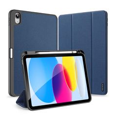 Dux Ducis Domo case for iPad 10.9'' 2022 (10 gen.) cover with space for Apple Pencil stylus smart cover stand blue