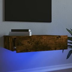 Έπιπλο Τηλεόρασης με LED Καπνιστή Δρυς 60x35x15,5 εκ. 842896