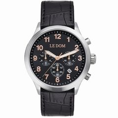 Le Dom Patrol, Men's Watch, Black Leather Strap LD.1106-4