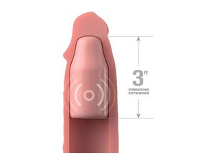 Fantasy X-tensions Elite - 3" Vibrating Mega X-tension with Remote - Light