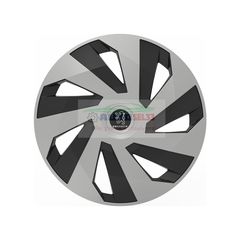 Τάσια Τροχών Αυτοκινήτου Versaco Vector Ασημί/Μαύρο- 14'' με σήμα Peugeot Σετ 4τμχ.