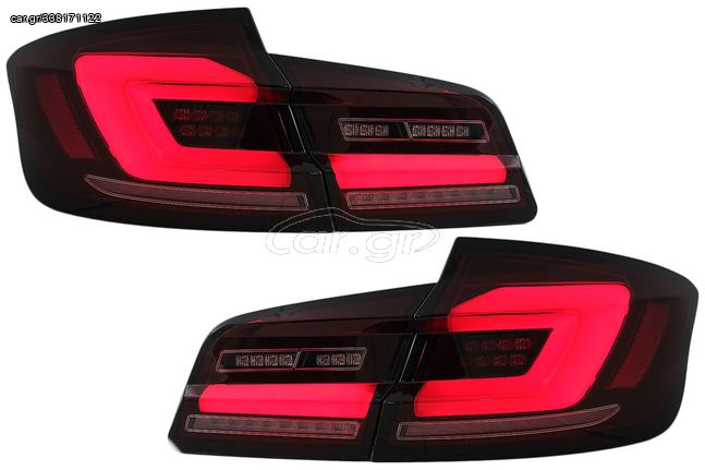 ΦΑΝΑΡΙΑ ΠΙΣΩ Full LED Bar Taillights BMW 5 Series F10 (2011-2017) Red Smoke Dynamic Sequential Turning Signal