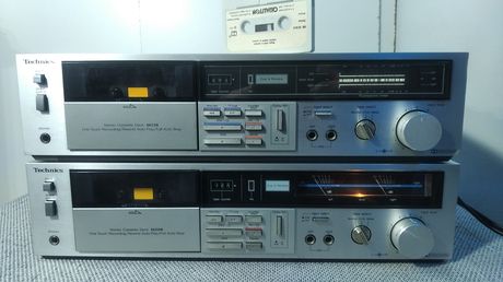 2X Technics  vintage Decks cassette player recorders ένα με αναλογικό VUmeter και το άλλο με ψηφιακό  VUMeter πλήρως ελεγμένα με service συντήρησης άριστα λειτουργικά