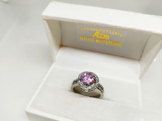 Δαχτυλίδι  με ροζ και λευκά ζιργκόν Α956 ΤΙΜΗ 20 ΕΥΡΩ